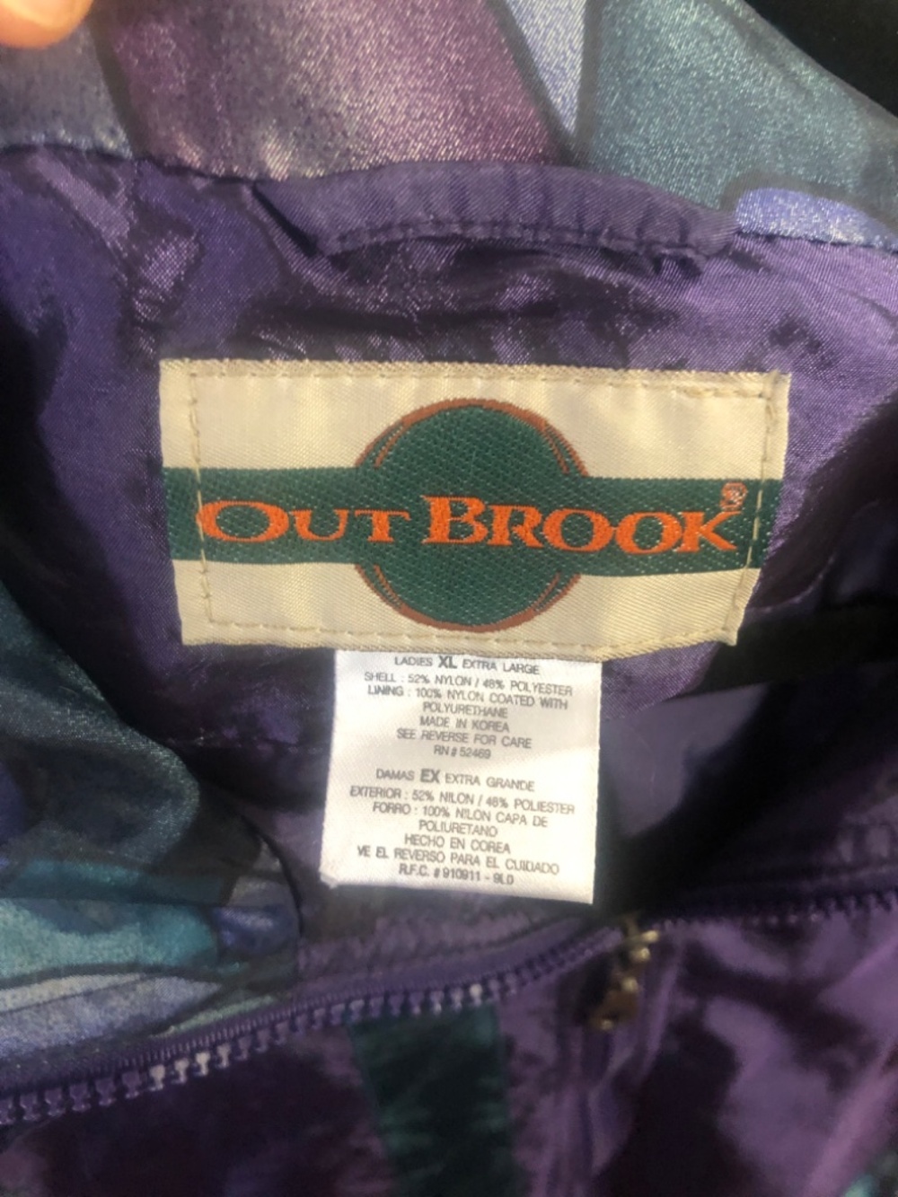 Vintage Outbrook Women’s Windbreaker Jacket 1XL Color Block Tracksuit Purple - Picture 11 of 11